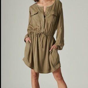 Lucky Brand Olive Long Sleeve Dress